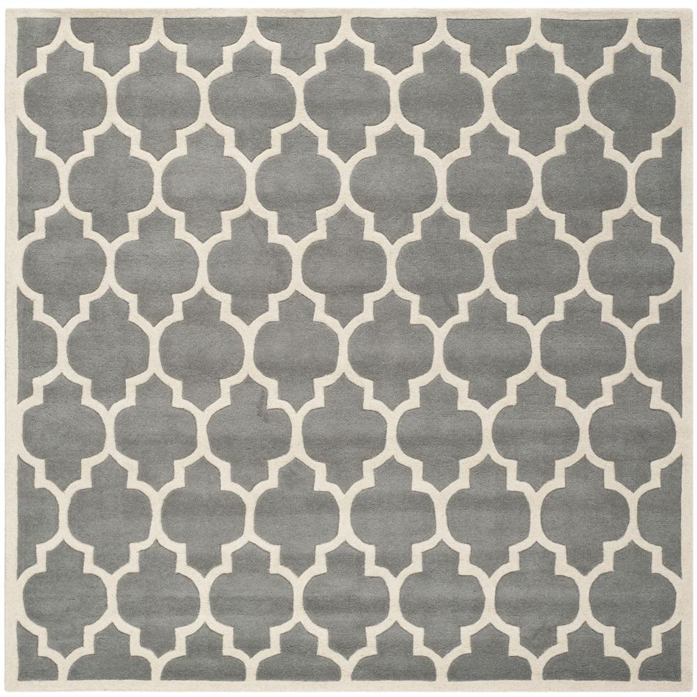 CHATHAM, DARK GREY / IVORY, 5' X 5' Square, Area Rug, CHT734D-5SQ. Picture 1