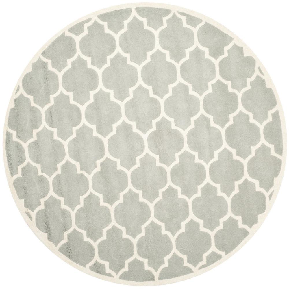 CHATHAM, GREY / IVORY, 7' X 7' Round, Area Rug, CHT734E-7R. Picture 1