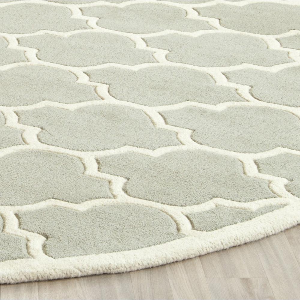 CHATHAM, GREY / IVORY, 4' X 4' Round, Area Rug, CHT734E-4R. Picture 1