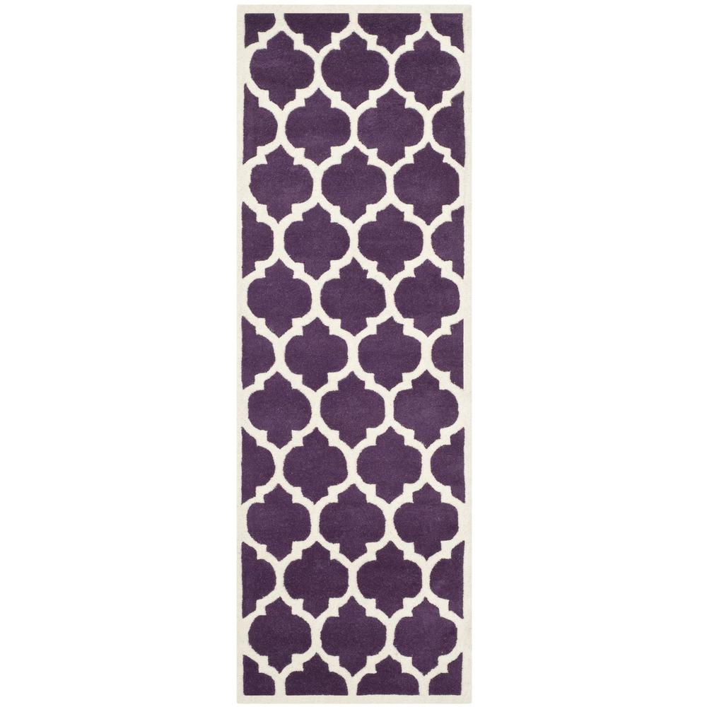 CHATHAM, PURPLE / IVORY, 2'-3" X 11', Area Rug, CHT734F-211. Picture 1
