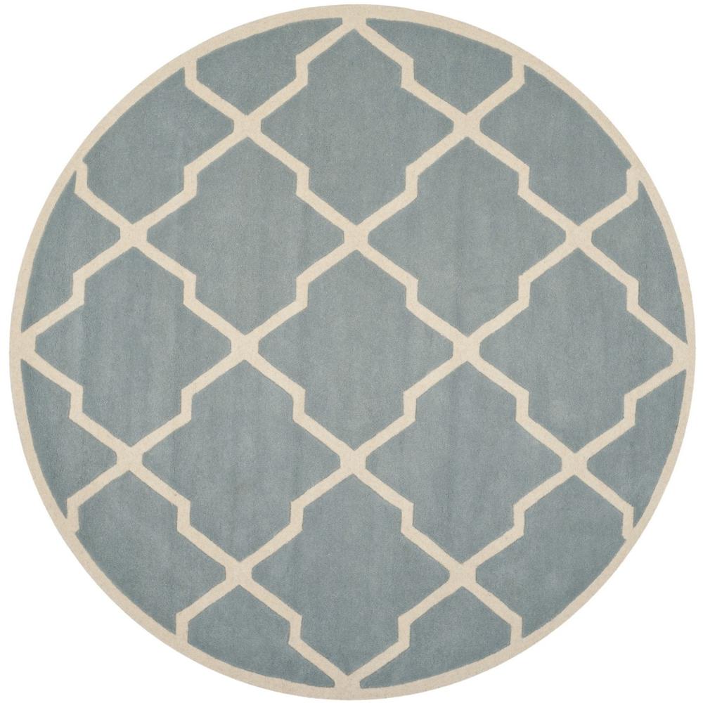 CHATHAM, BLUE / IVORY, 5' X 5' Round, Area Rug, CHT735B-5R. Picture 1