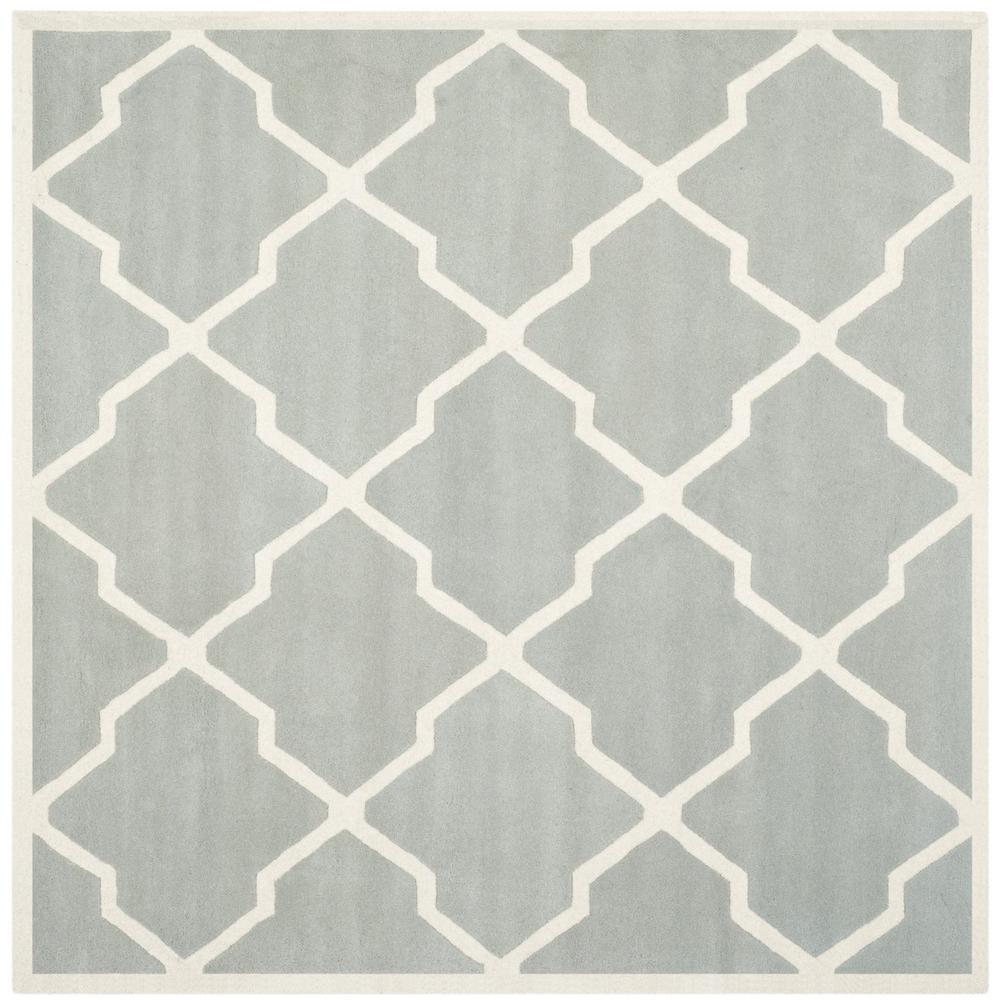CHATHAM, GREY / IVORY, 7' X 7' Square, Area Rug, CHT735E-7SQ. Picture 1