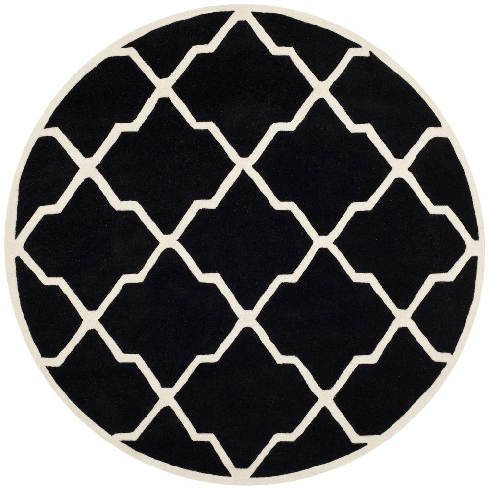 CHATHAM, BLACK / IVORY, 7' X 7' Round, Area Rug, CHT735K-7R. Picture 1