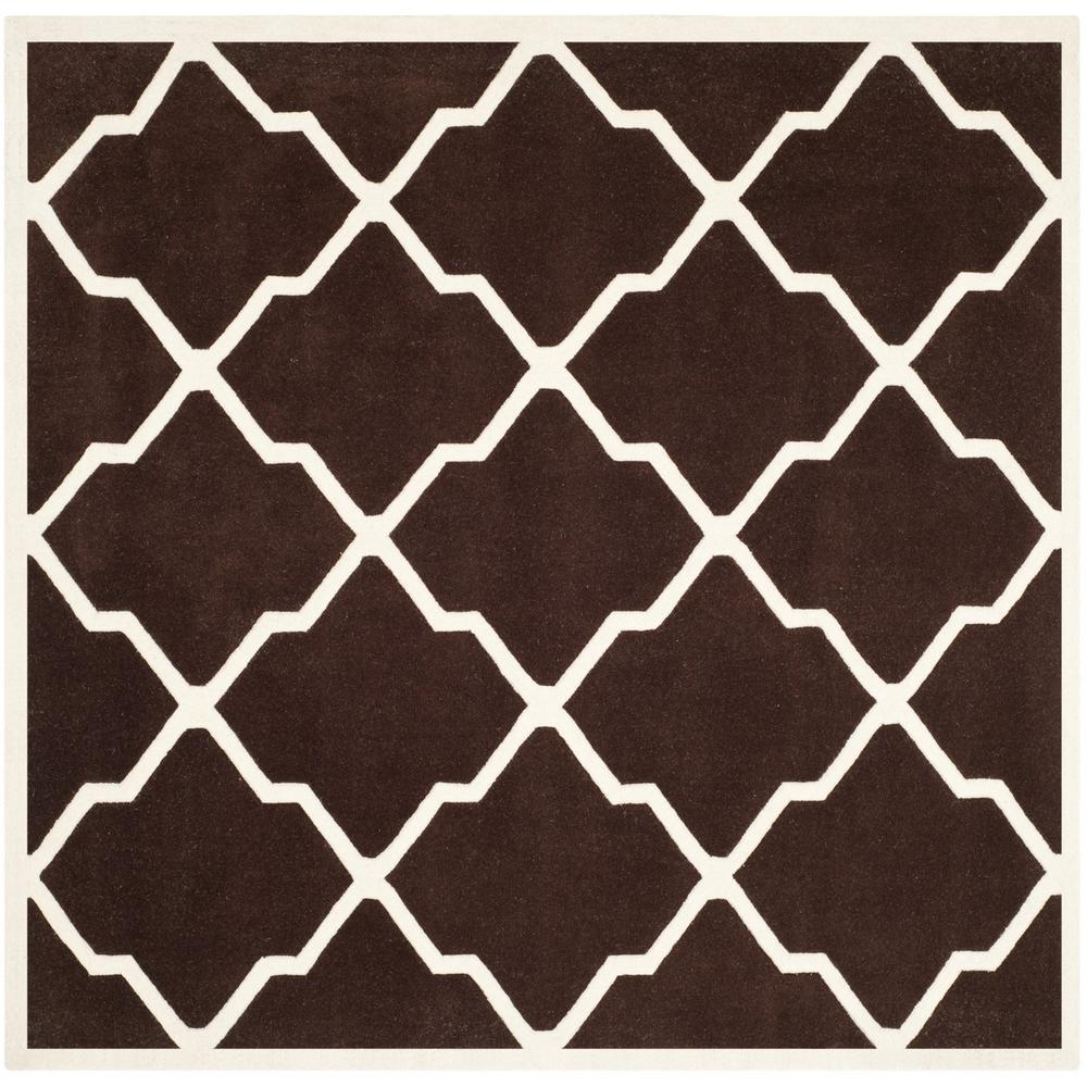 CHATHAM, DARK BROWN / IVORY, 7' X 7' Square, Area Rug. Picture 1