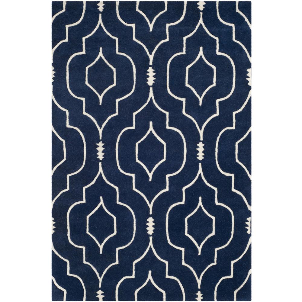 CHATHAM, DARK BLUE / IVORY, 3' X 5', Area Rug, CHT736C-3. Picture 1