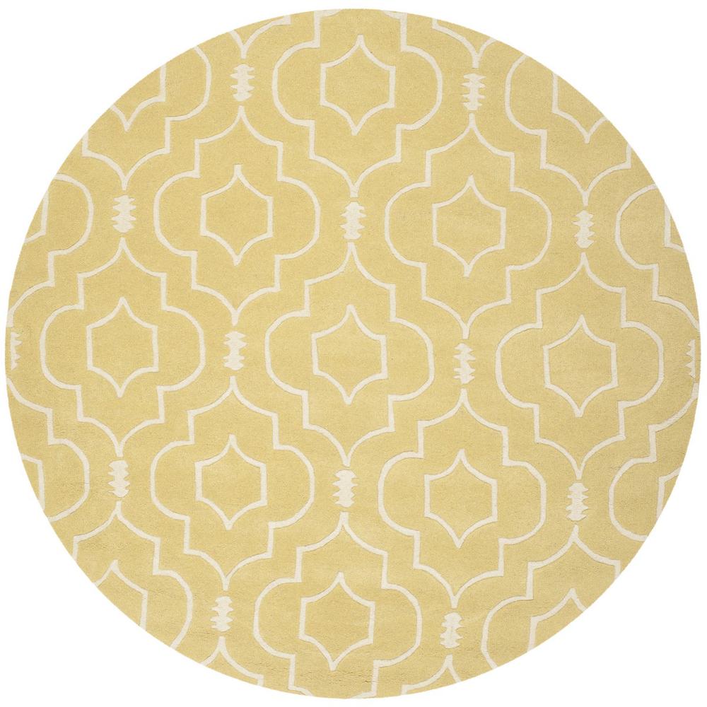 CHATHAM, LIGHT GOLD / IVORY, 7' X 7' Round, Area Rug, CHT736L-7R. Picture 1