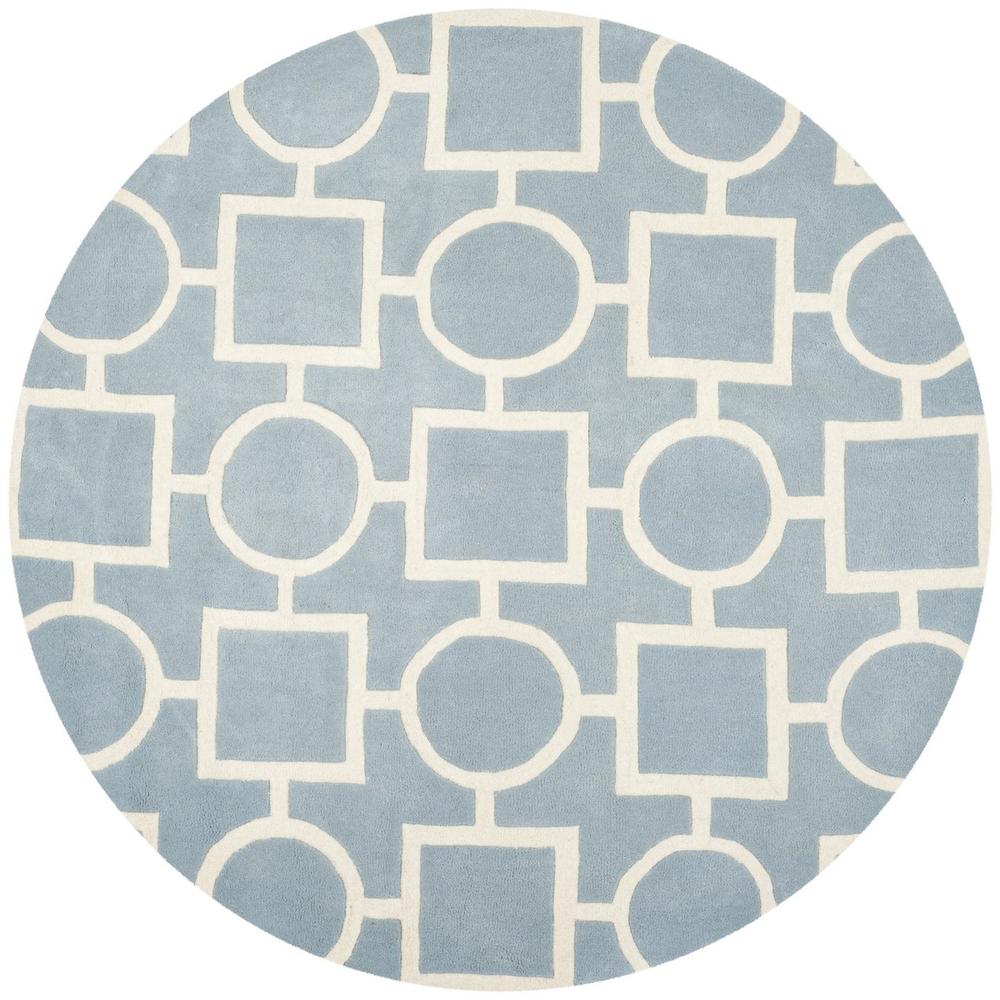 CHATHAM, BLUE / IVORY, 7' X 7' Round, Area Rug, CHT737B-7R. Picture 1