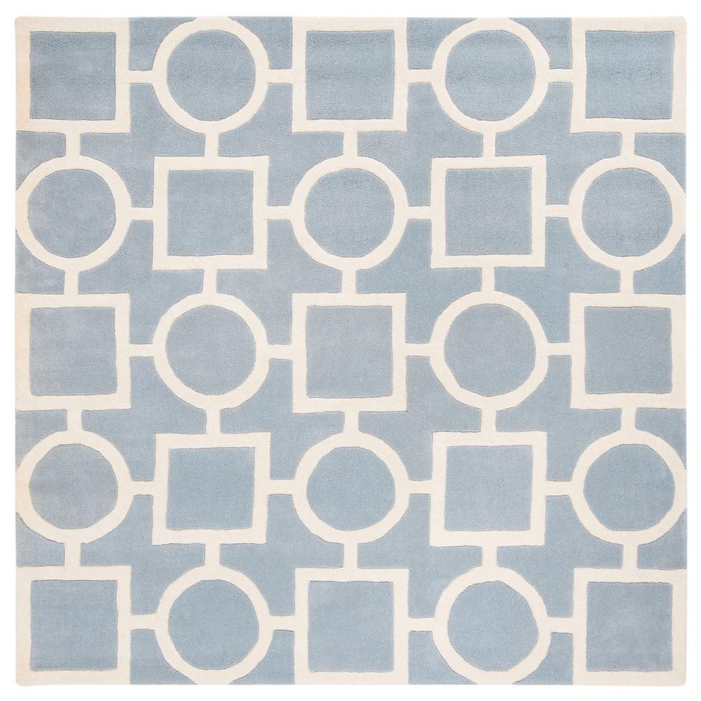 CHATHAM, BLUE / IVORY, 7' X 7' Square, Area Rug, CHT737B-7SQ. Picture 1
