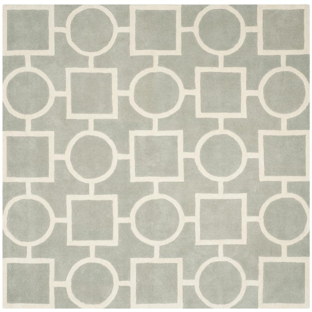 CHATHAM, GREY / IVORY, 7' X 7' Square, Area Rug, CHT737E-7SQ. Picture 1