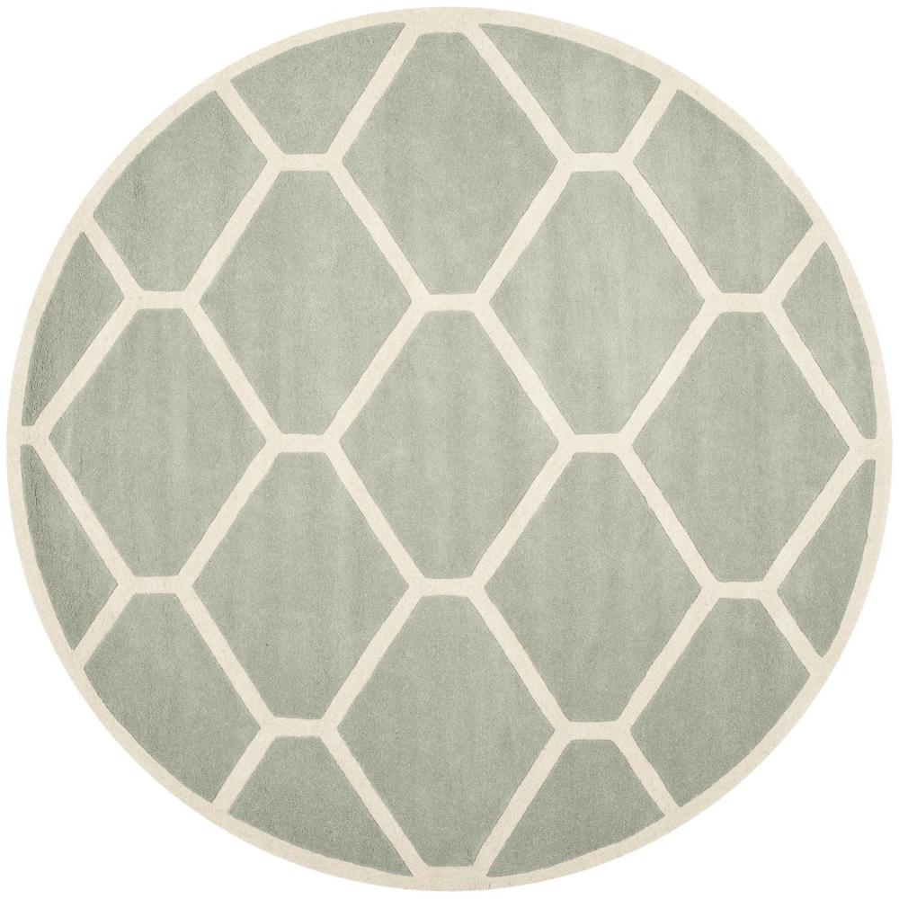 CHATHAM, GREY / IVORY, 7' X 7' Round, Area Rug, CHT738E-7R. Picture 1