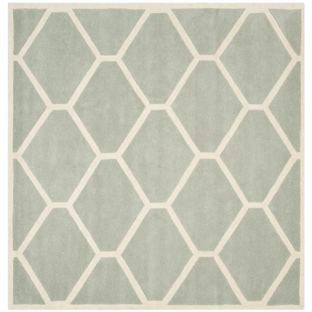 CHATHAM, GREY / IVORY, 7' X 7' Square, Area Rug, CHT738E-7SQ. Picture 1
