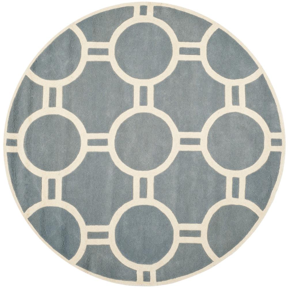 CHATHAM, BLUE / IVORY, 7' X 7' Round, Area Rug, CHT739B-7R. Picture 1