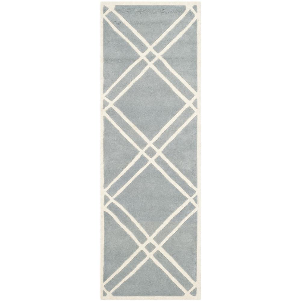 CHATHAM, BLUE / IVORY, 2'-3" X 7', Area Rug, CHT740B-27. Picture 1