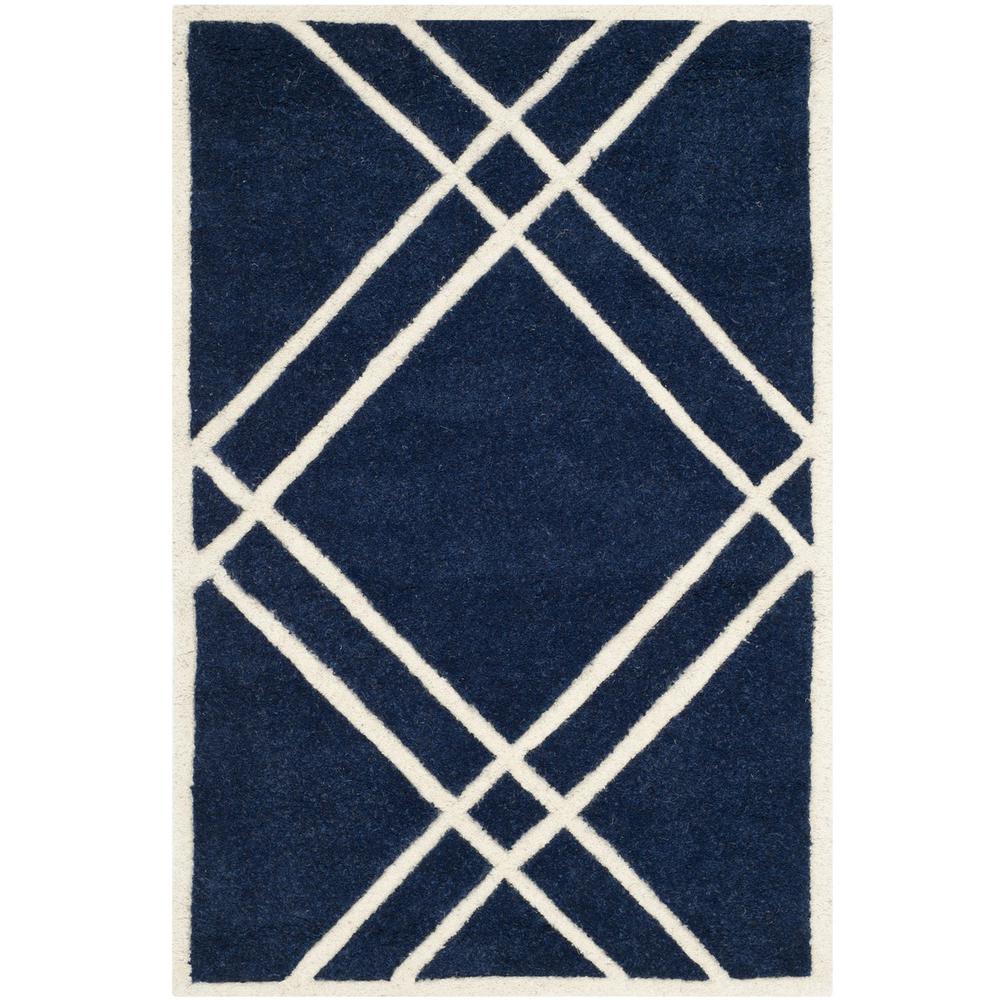 CHATHAM, DARK BLUE / IVORY, 2' X 3', Area Rug, CHT740C-2. Picture 1