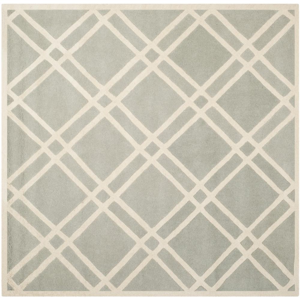 CHATHAM, GREY / IVORY, 7' X 7' Square, Area Rug, CHT740E-7SQ. Picture 1