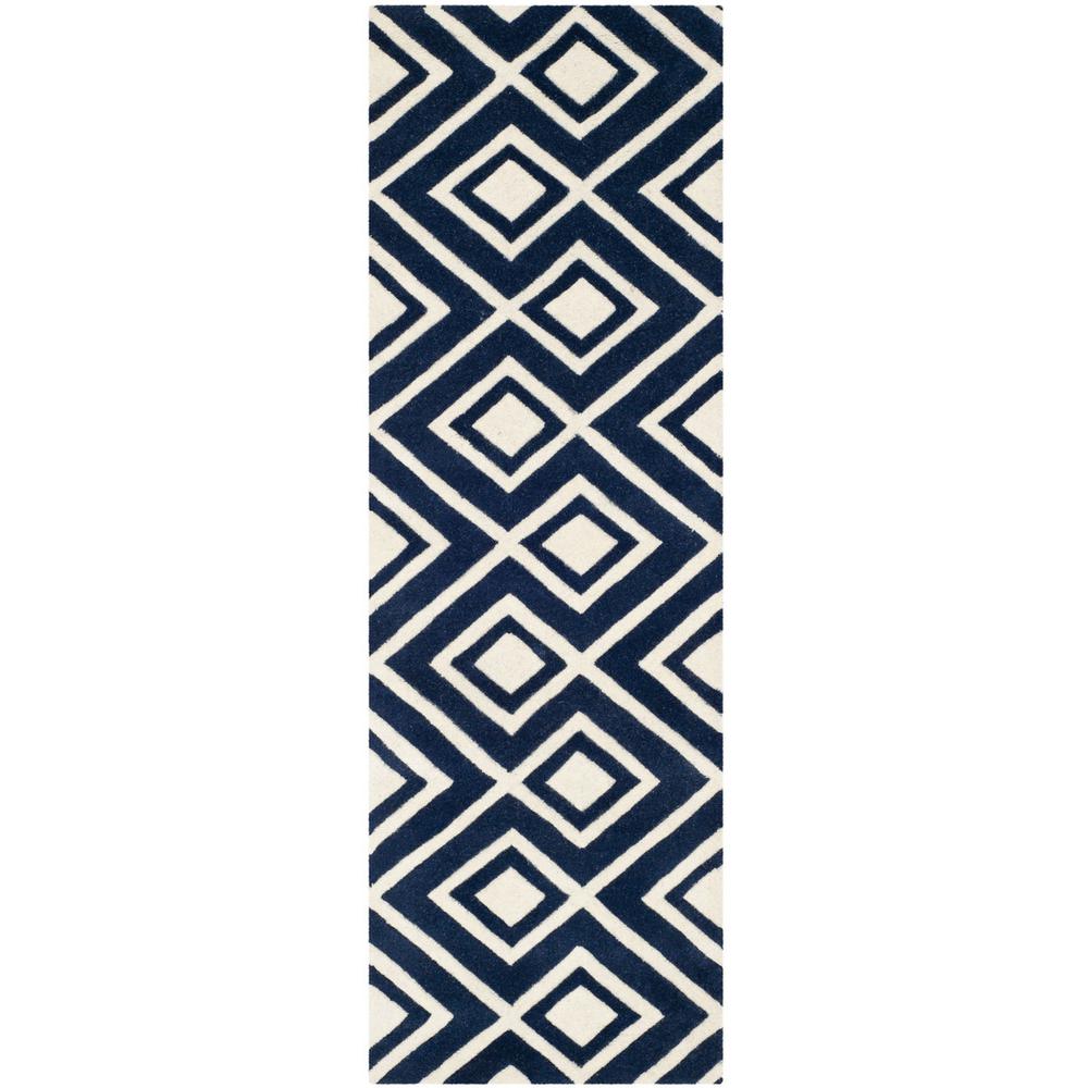 CHATHAM, DARK BLUE / IVORY, 2'-3" X 7', Area Rug, CHT742C-27. Picture 1