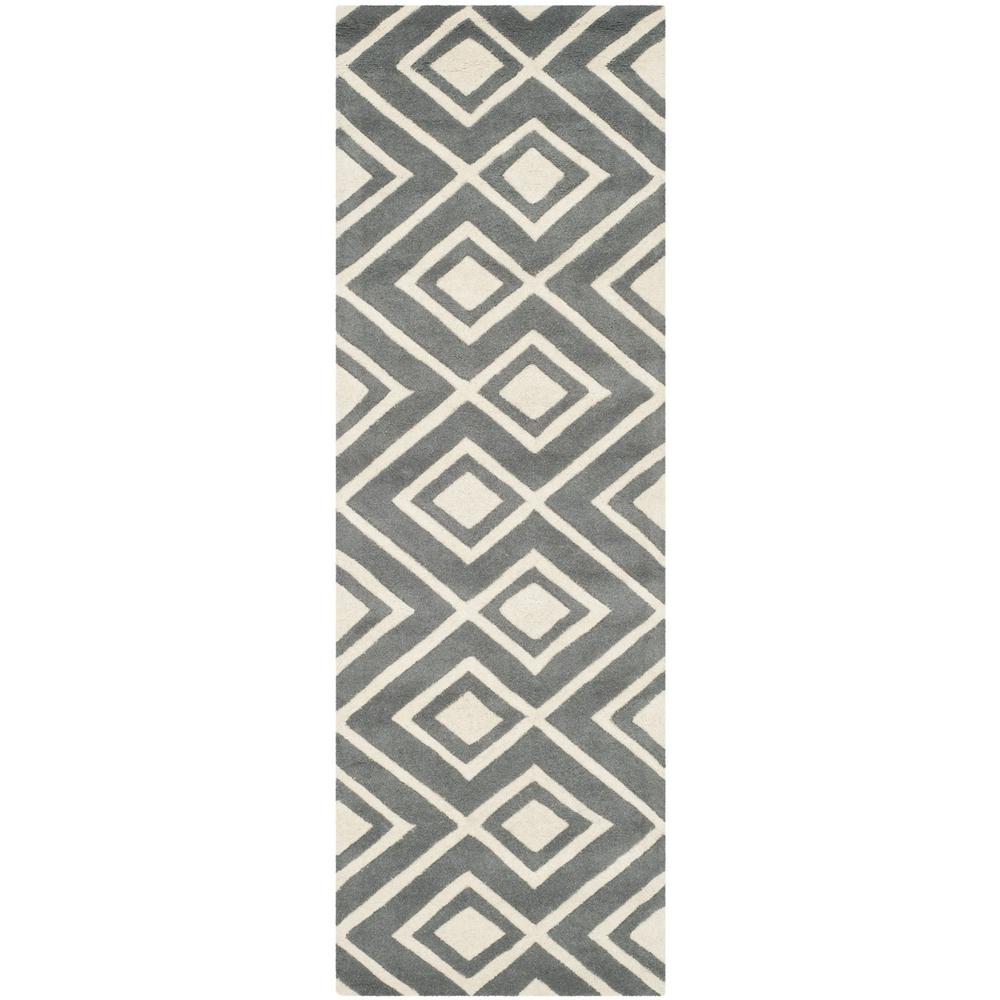 CHATHAM, DARK GREY / IVORY, 2'-3" X 7', Area Rug, CHT742D-27. Picture 1