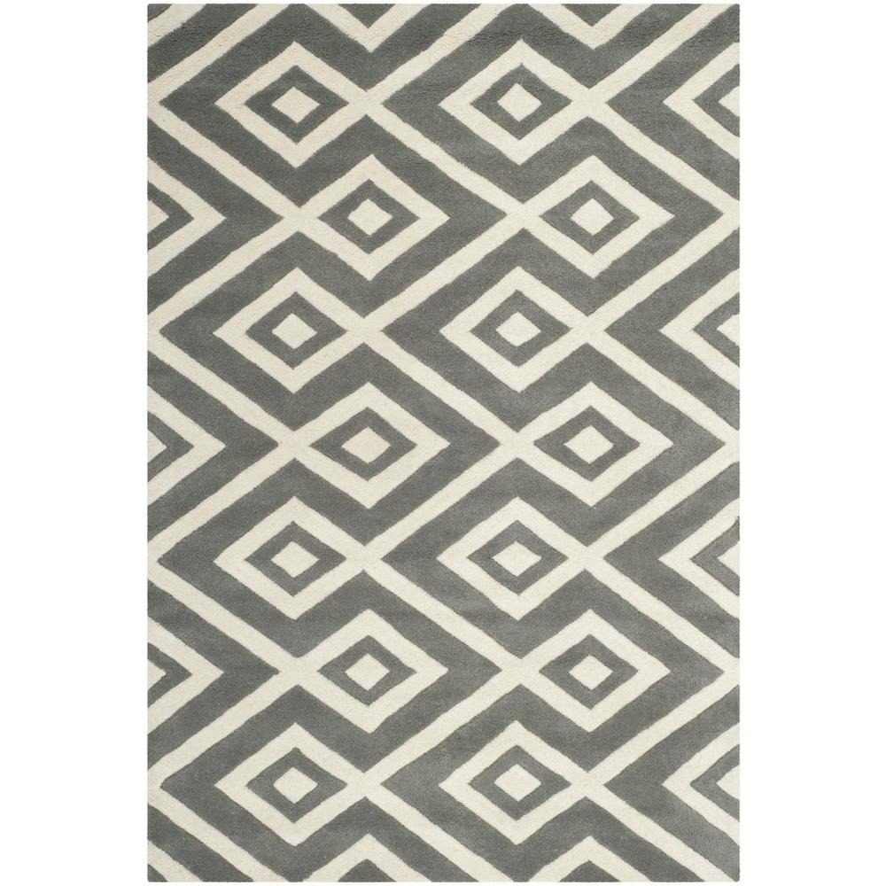 CHATHAM, DARK GREY / IVORY, 4' X 6', Area Rug, CHT742D-4. Picture 1