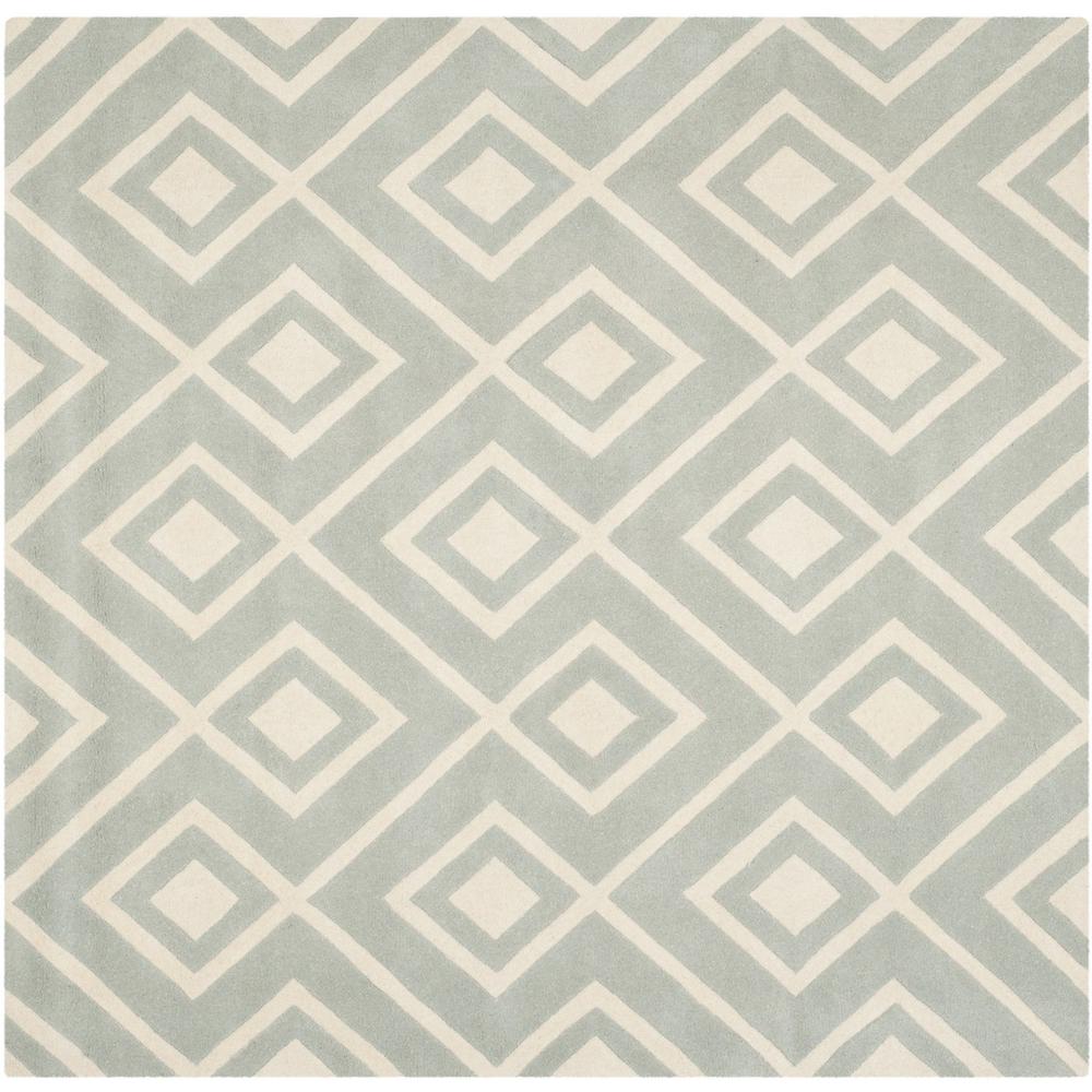 CHATHAM, GREY / IVORY, 7' X 7' Square, Area Rug, CHT742E-7SQ. Picture 1
