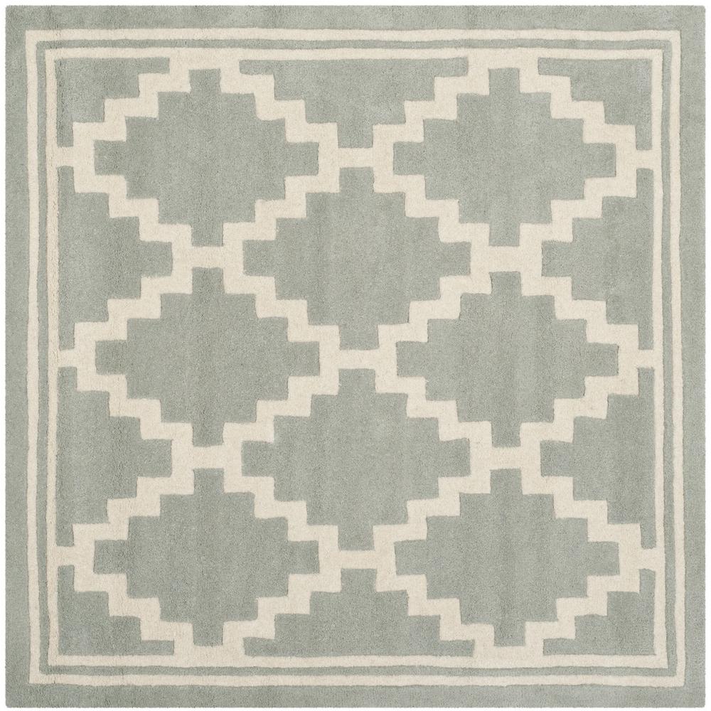 CHATHAM, GREY / IVORY, 5' X 5' Square, Area Rug, CHT743E-5SQ. Picture 1