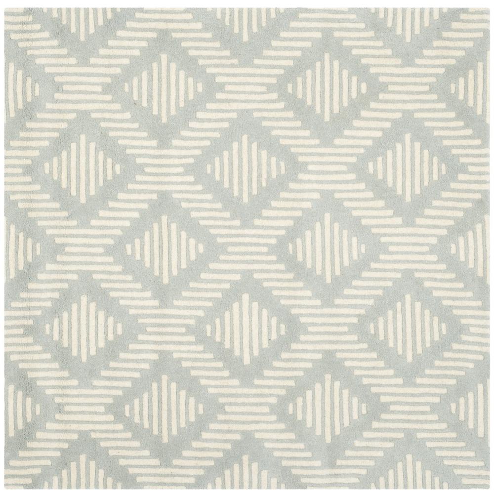CHATHAM, GREY / IVORY, 5' X 5' Square, Area Rug, CHT744E-5SQ. Picture 1