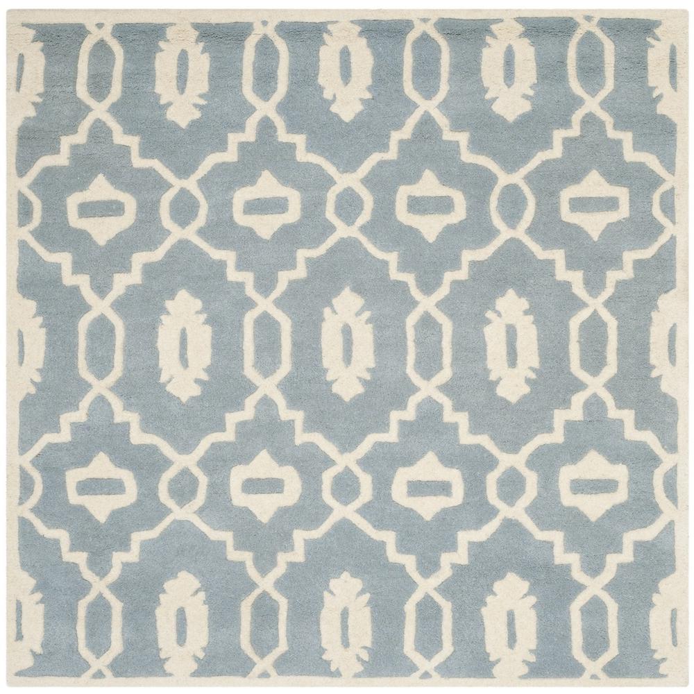 CHATHAM, BLUE / IVORY, 5' X 5' Square, Area Rug, CHT745B-5SQ. Picture 1