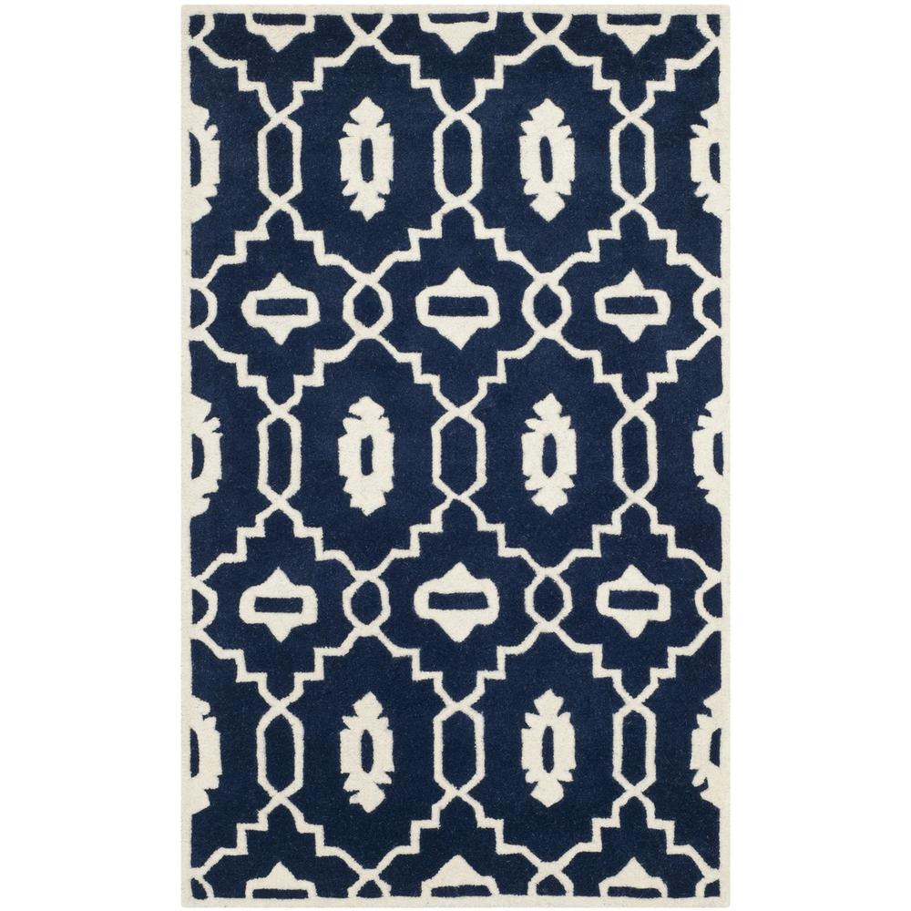 CHATHAM, DARK BLUE / IVORY, 3' X 5', Area Rug, CHT745C-3. Picture 1