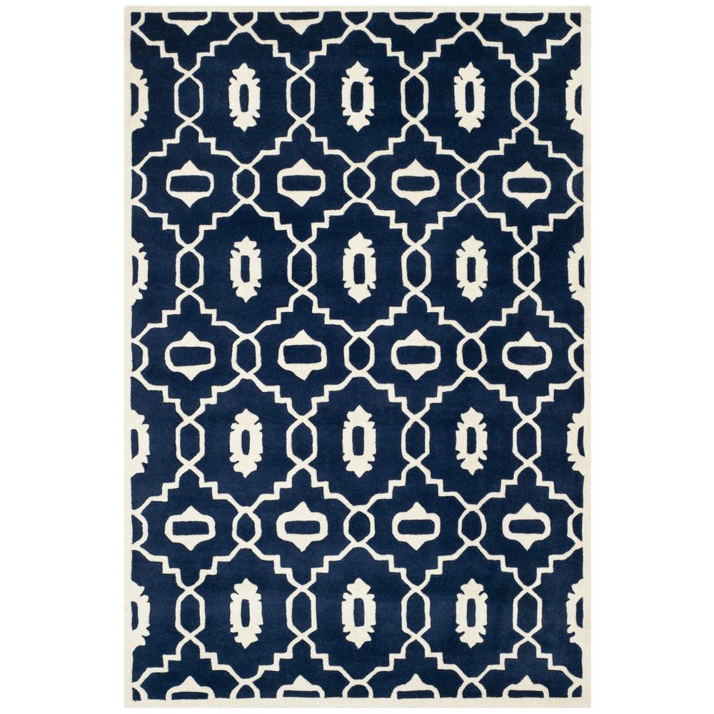 CHATHAM, DARK BLUE / IVORY, 6' X 9', Area Rug, CHT745C-6. Picture 1