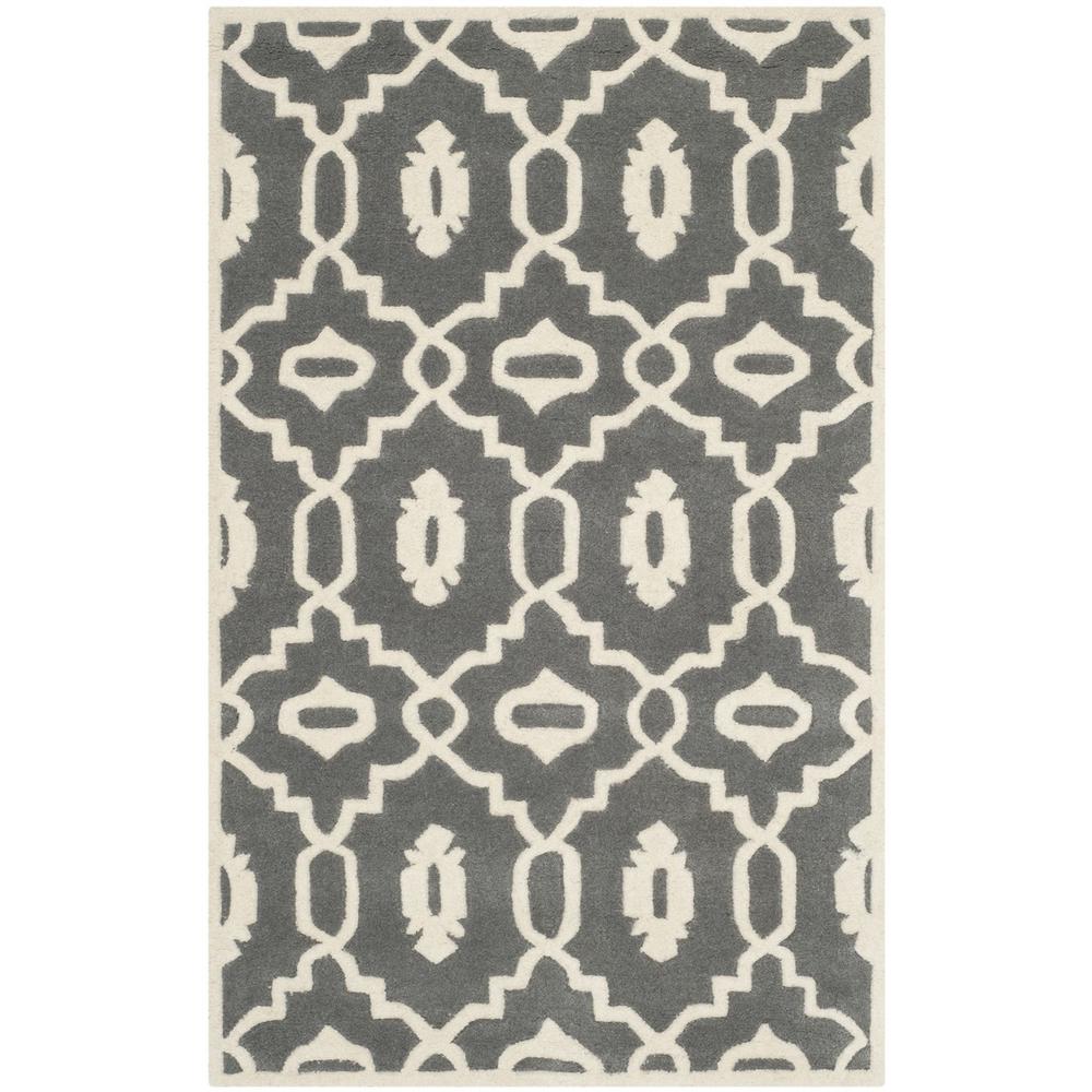 CHATHAM, DARK GREY / IVORY, 3' X 5', Area Rug, CHT745D-3. Picture 1