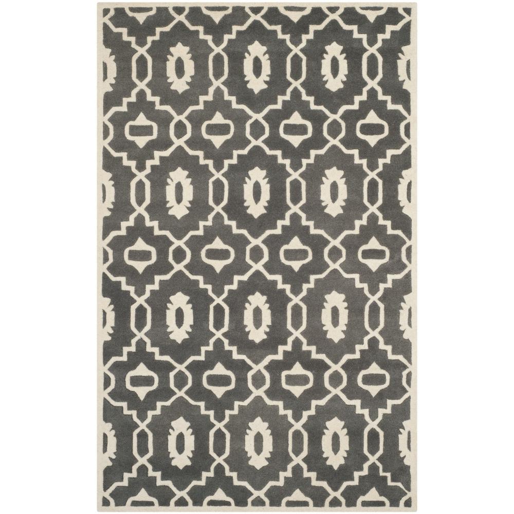 CHATHAM, DARK GREY / IVORY, 5' X 8', Area Rug, CHT745D-5. Picture 1