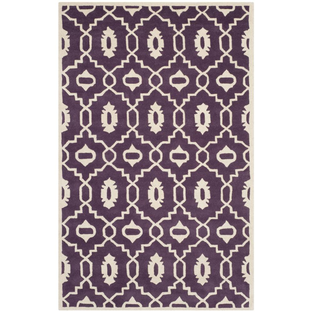 CHATHAM, PURPLE / IVORY, 5' X 8', Area Rug, CHT745F-5. Picture 1