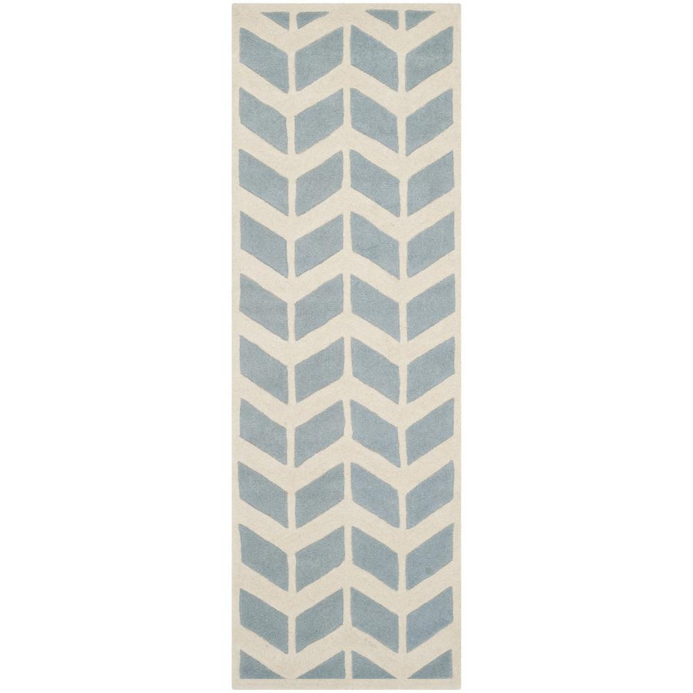 CHATHAM, BLUE / IVORY, 2'-3" X 7', Area Rug, CHT746B-27. Picture 1
