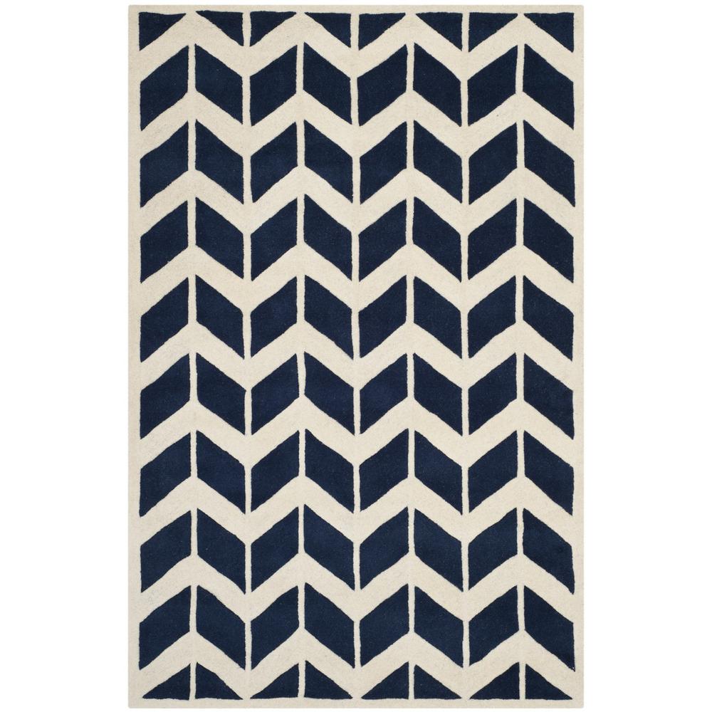 CHATHAM, DARK BLUE / IVORY, 5' X 8', Area Rug, CHT746C-5. Picture 1