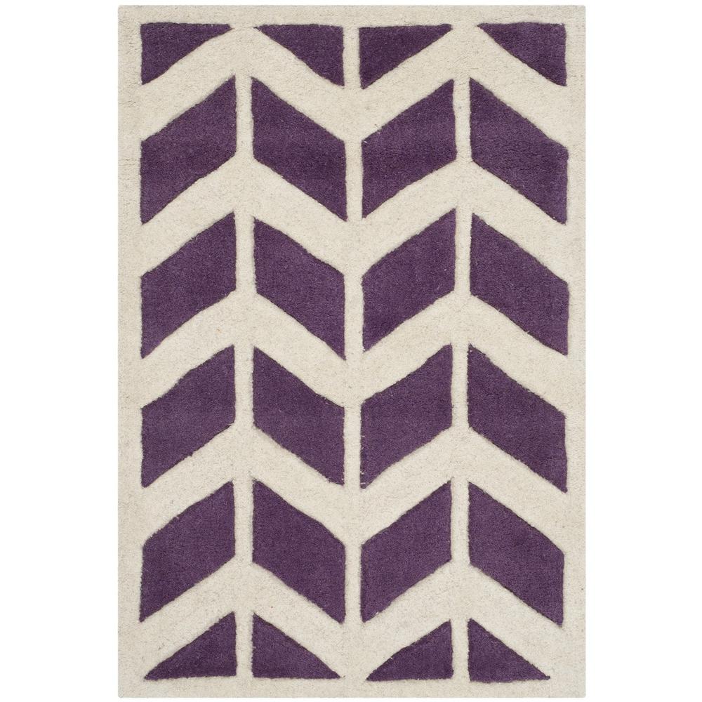 CHATHAM, PURPLE / IVORY, 2' X 3', Area Rug, CHT746F-2. Picture 1