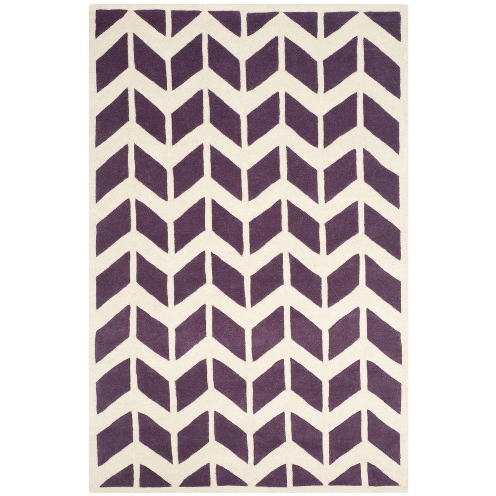 CHATHAM, PURPLE / IVORY, 5' X 8', Area Rug, CHT746F-5. Picture 1