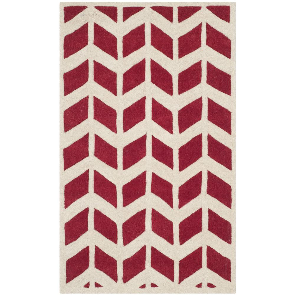 CHATHAM, RED / IVORY, 3' X 5', Area Rug, CHT746G-3. Picture 1