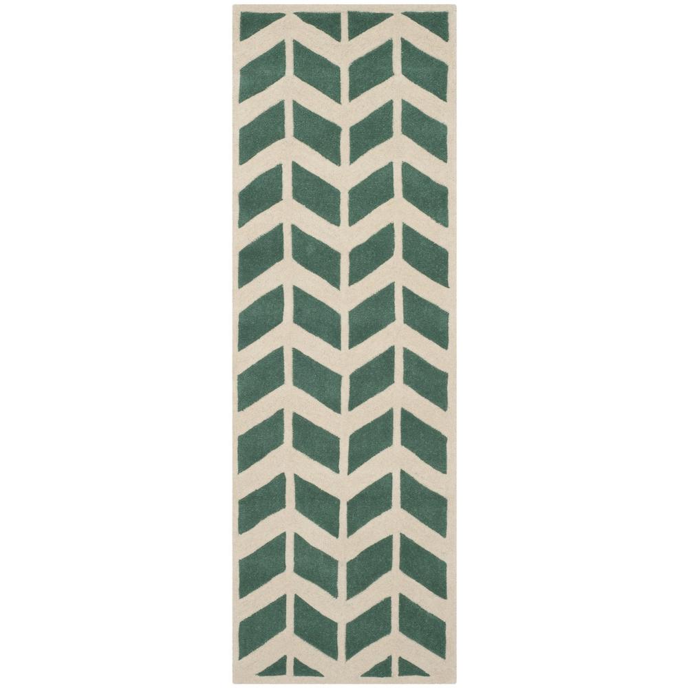 CHATHAM, TEAL / IVORY, 2'-3" X 7', Area Rug, CHT746T-27. Picture 1