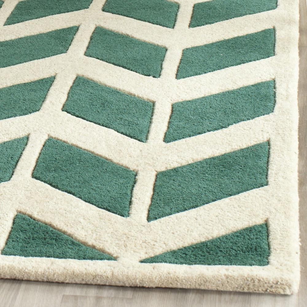CHATHAM, TEAL / IVORY, 6' X 9', Area Rug, CHT746T-6. Picture 1