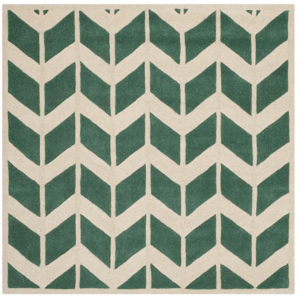 CHATHAM, TEAL / IVORY, 5' X 5' Square, Area Rug, CHT746T-5SQ. Picture 1