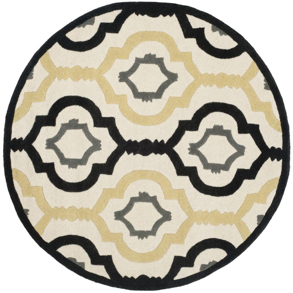 CHATHAM, IVORY / MULTI, 3' X 3' Round, Area Rug. Picture 1
