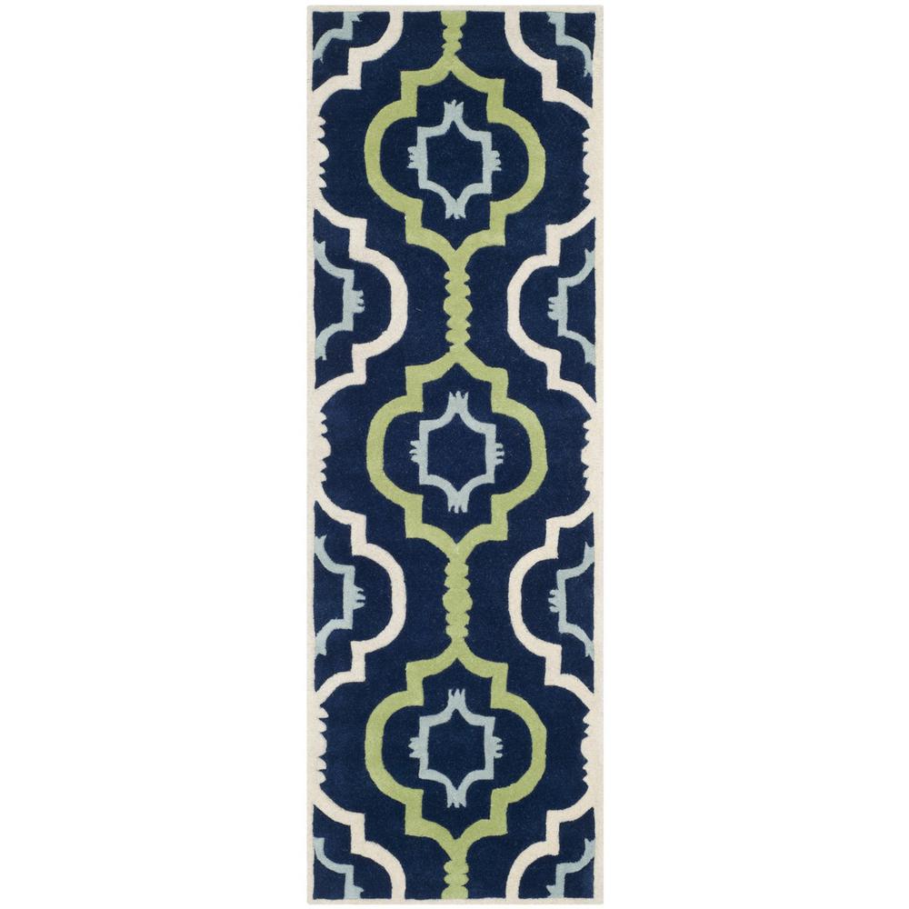 CHATHAM, DARK BLUE / MULTI, 2'-3" X 7', Area Rug. Picture 1