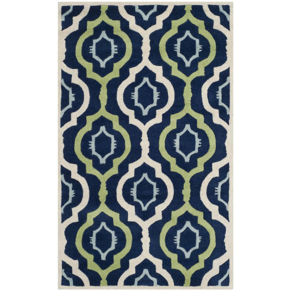 CHATHAM, DARK BLUE / MULTI, 3' X 5', Area Rug. Picture 1