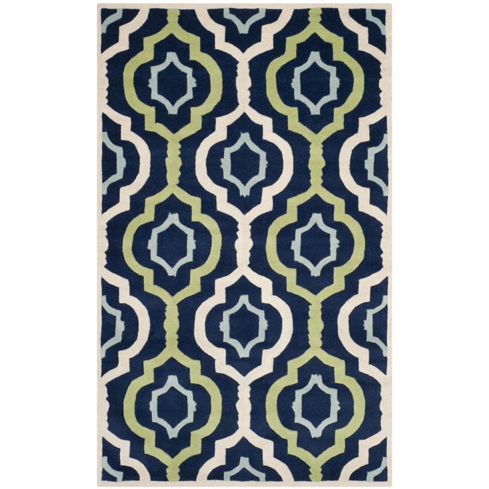 CHATHAM, DARK BLUE / MULTI, 5' X 8', Area Rug. Picture 1