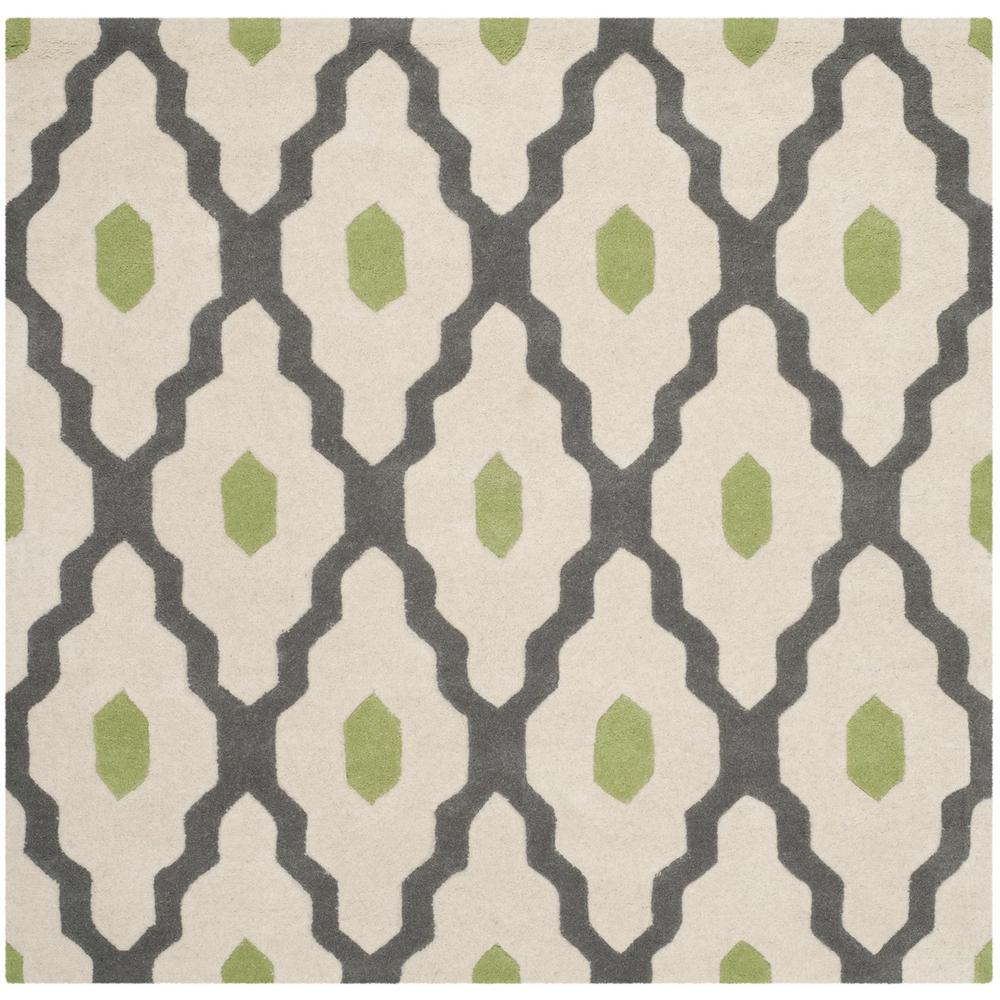 CHATHAM, DARK GREY / IVORY, 5' X 5' Square, Area Rug, CHT748K-5SQ. Picture 1