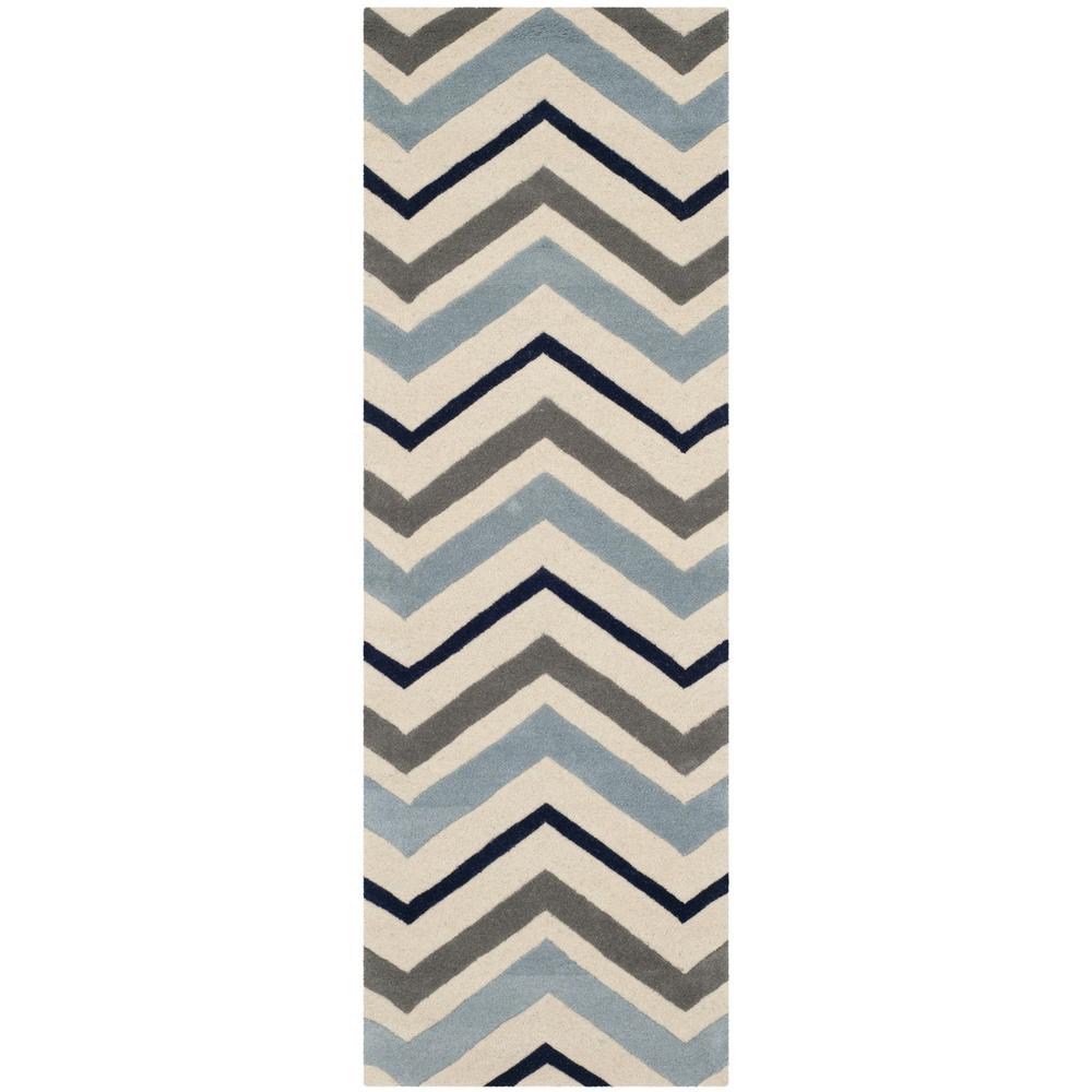CHATHAM, IVORY / DARK GREY, 2'-3" X 7', Area Rug, CHT749X-27. Picture 1