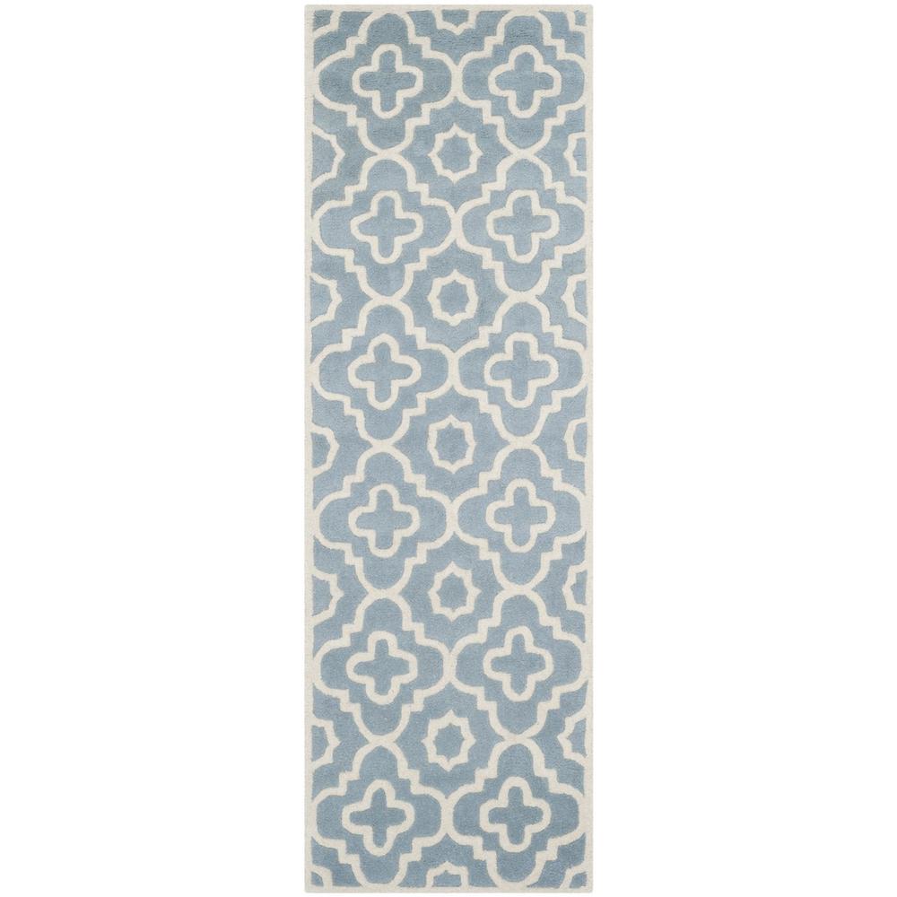 CHATHAM, BLUE / IVORY, 2'-3" X 7', Area Rug, CHT750B-27. Picture 1