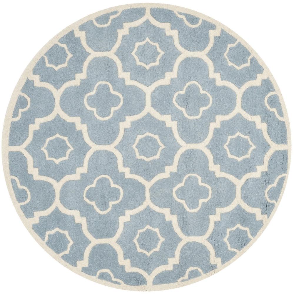 CHATHAM, BLUE / IVORY, 5' X 5' Round, Area Rug, CHT750B-5R. Picture 1