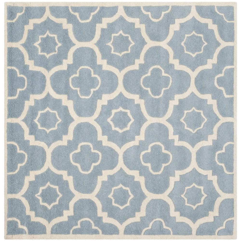 CHATHAM, BLUE / IVORY, 5' X 5' Square, Area Rug, CHT750B-5SQ. Picture 1