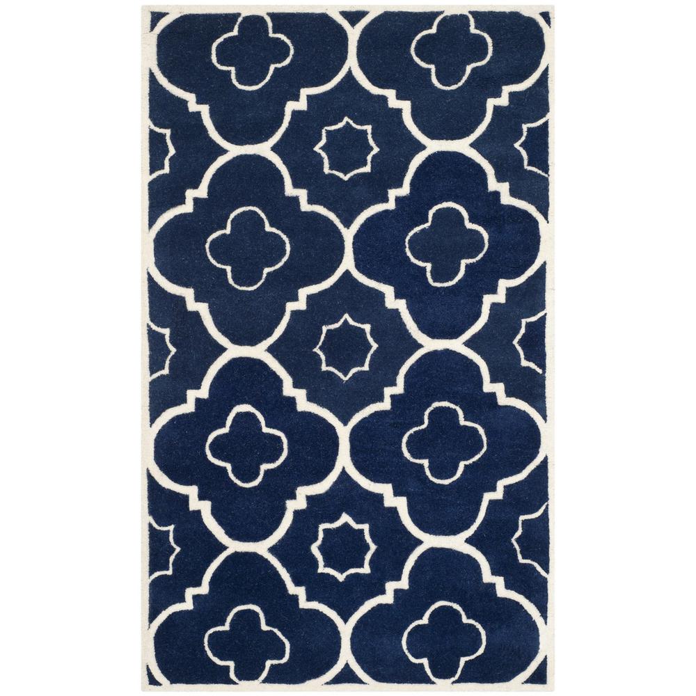 CHATHAM, DARK BLUE / IVORY, 3' X 5', Area Rug, CHT750C-3. Picture 1