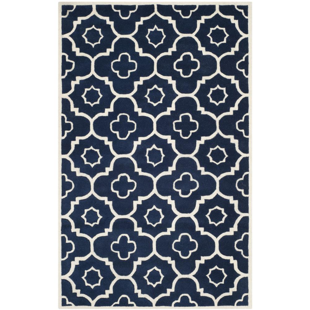 CHATHAM, DARK BLUE / IVORY, 5' X 8', Area Rug, CHT750C-5. Picture 1